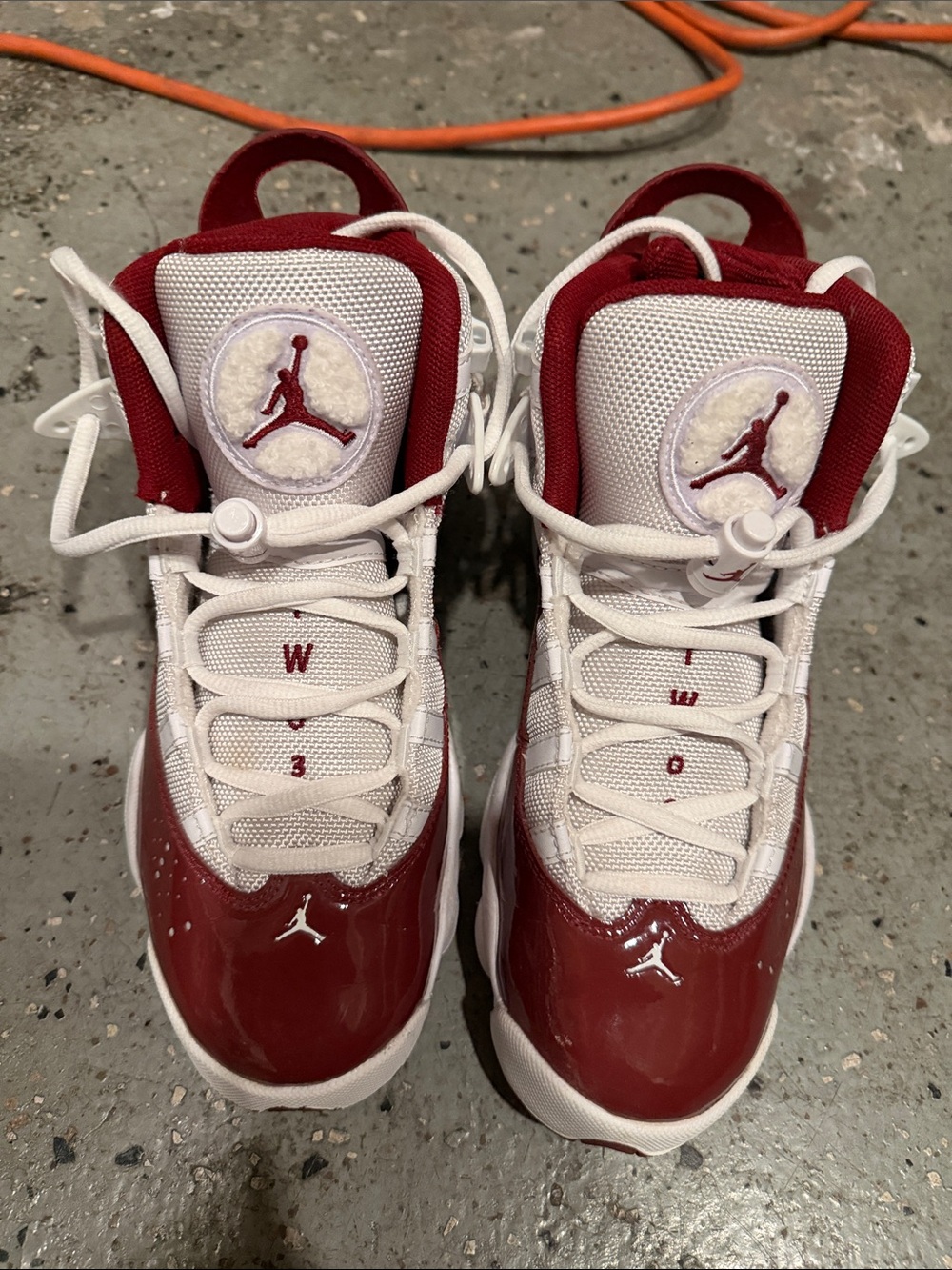 Jordan Kids High-Top Sneakers in White and Red